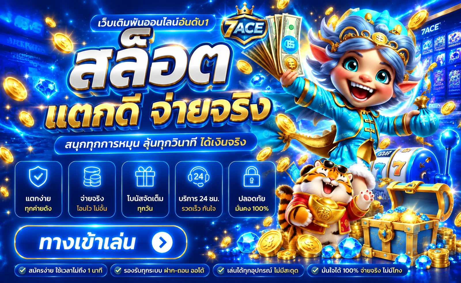 สล็อตออนไลน์ 7ACE พร้อมเกมสล็อตยอดนิยม